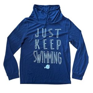Disney Pixar Finding Nemo Dory Just Keep Swimming Cowl Neck LS Top Size Medium